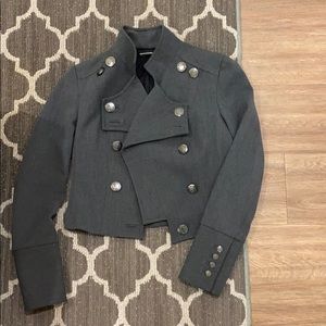 Express grey cropped military jacket